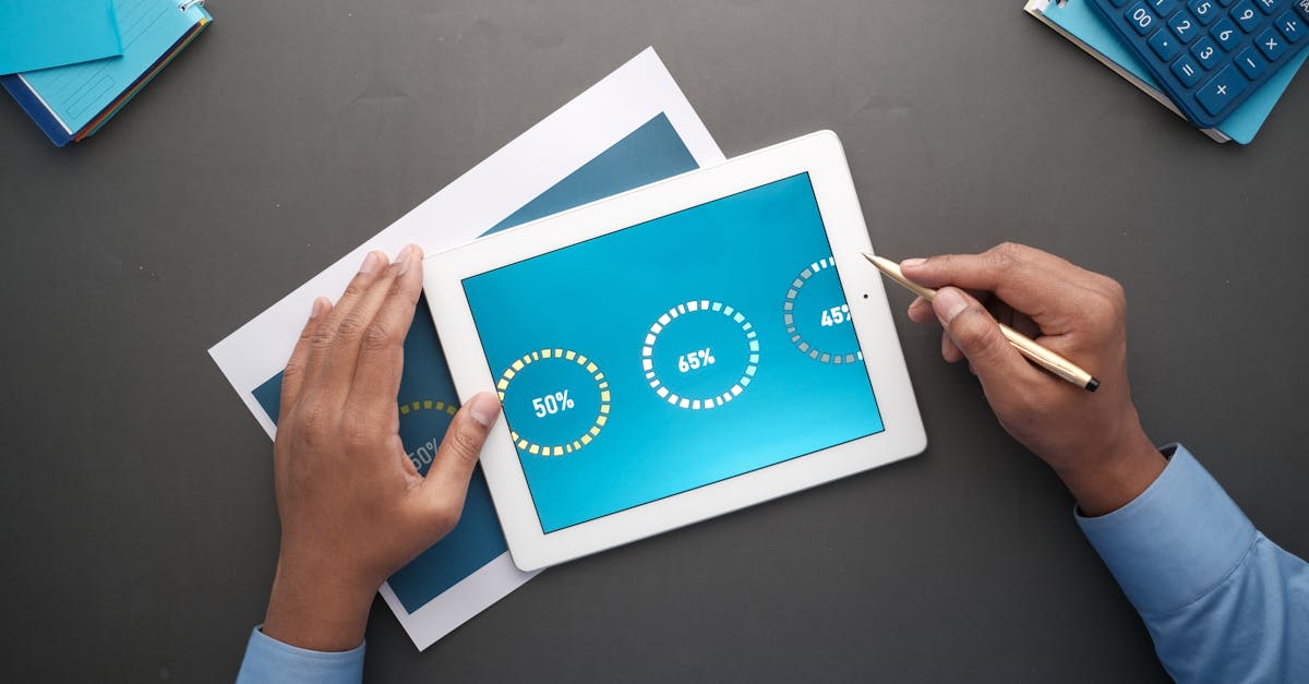 Tablet displaying business data and customer management information
